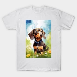 Cute Adorable Dachshund on a Sunny Day T-Shirt